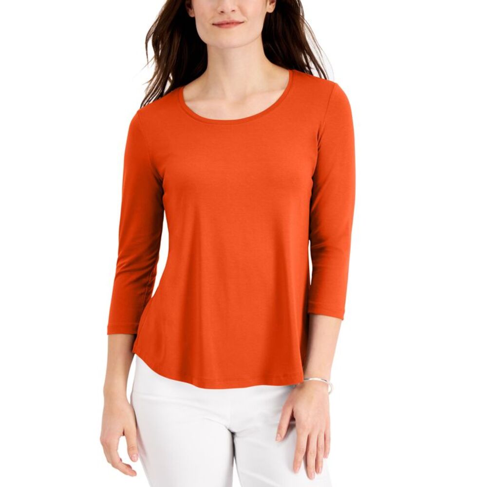 JM Collection 3/4 Sleeve Swing Top